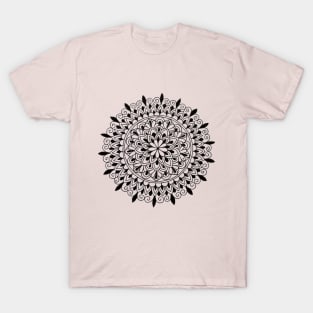 Black Dot Mini Mandala #3 T-Shirt